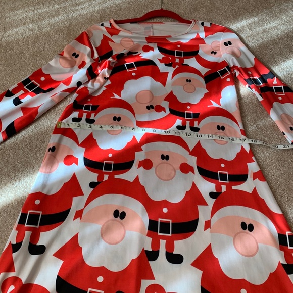 LADIES 🎅 SANTAS PRINT DRESS SIZE LARGE NWOT - Picture 9 of 11